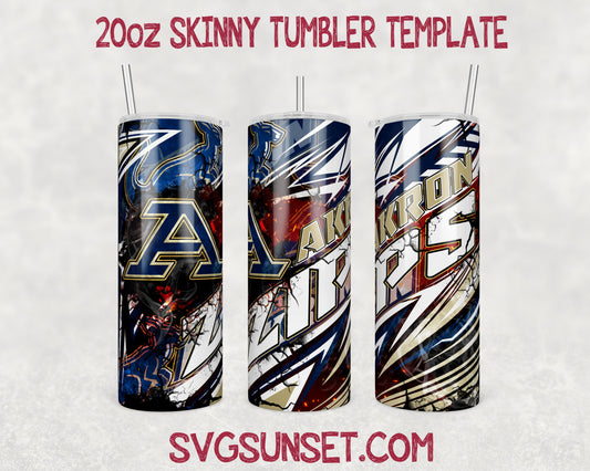 Akron Zips Tumbler Wrap PNG, Akron Zips Tumbler Wrap