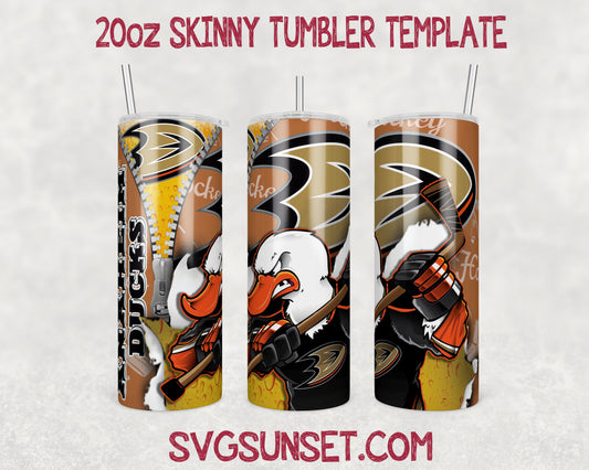 Anaheim Ducks Zipper Tumbler Wrap PNG, Anaheim Ducks Tumbler Wrap