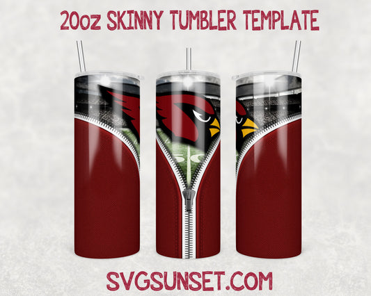 Arizona Cardinals Zipper Tumbler Wrap PNG, Arizona Cardinals Tumbler Wrap