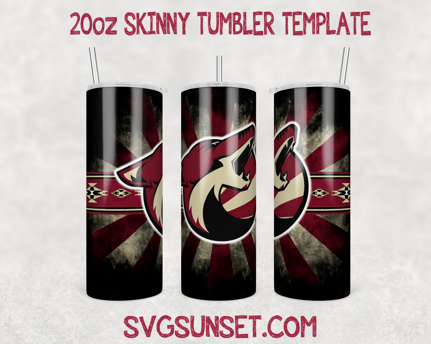 Arizona Coyotes Tumbler Wrap PNG, Arizona Coyotes Tumbler Wrap