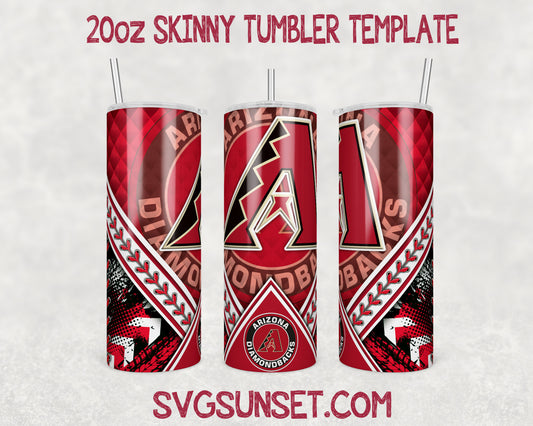 Arizona Diamondbacks 20oz Tumbler Wrap PNG, Arizona Diamondbacks Tumbler Wrap