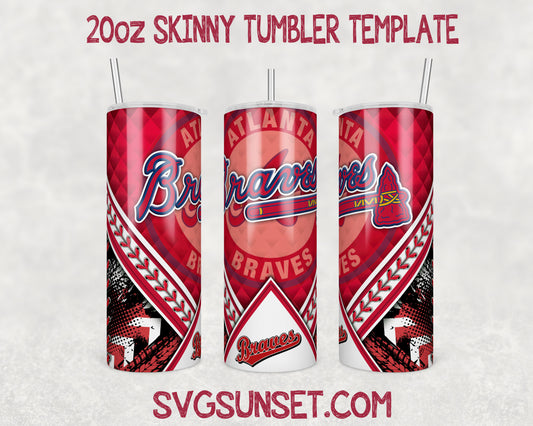 Atlanta Braves 20oz Tumbler Wrap PNG, Atlanta Braves Tumbler Wrap