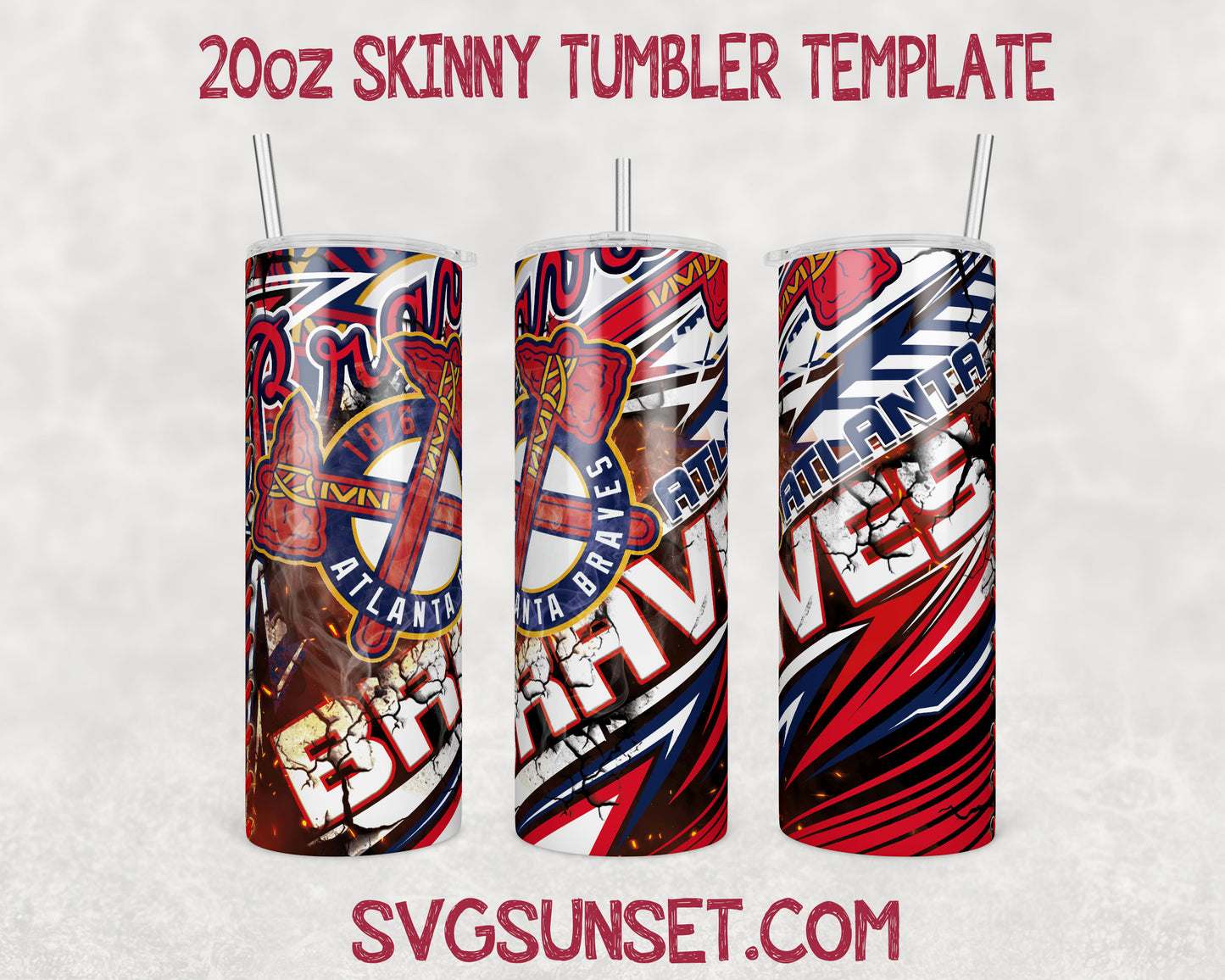 Atlanta Braves Tumbler Wrap PNG, Atlanta Braves Tumbler Wrap