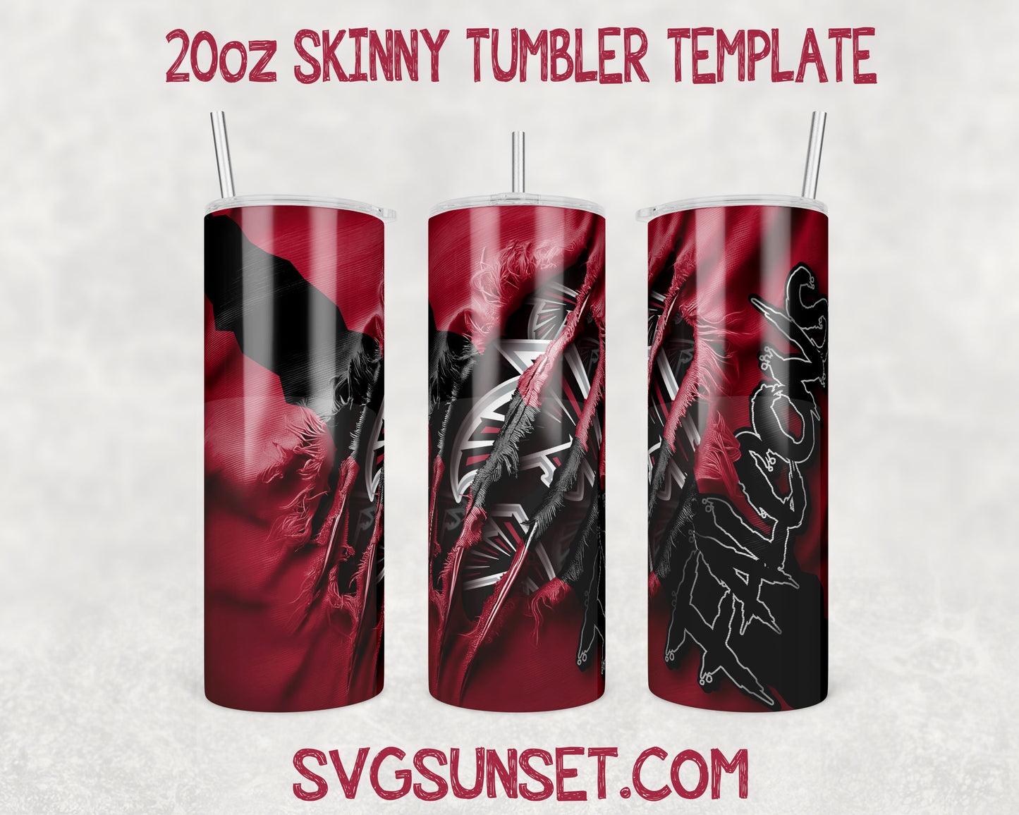 Atlanta Falcons Fabric Ripped Claw Tumbler Wrap Png, Atlanta Falcons Tumbler Wrap - SvgSunset Designs