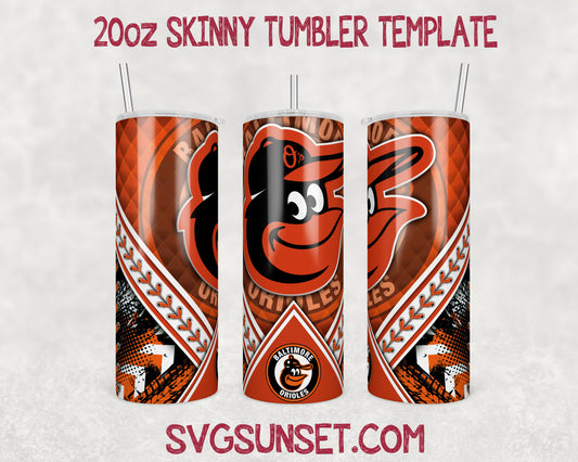 Baltimore Orioles 20oz Tumbler Wrap PNG, Baltimore Orioles Tumbler Wrap