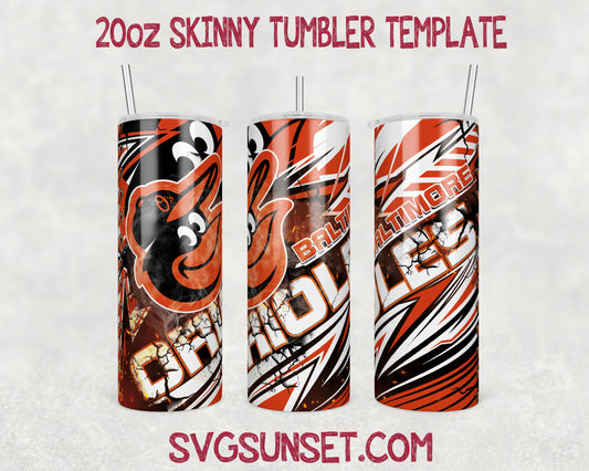 Baltimore Orioles Tumbler Wrap PNG, Baltimore Orioles Tumbler Wrap