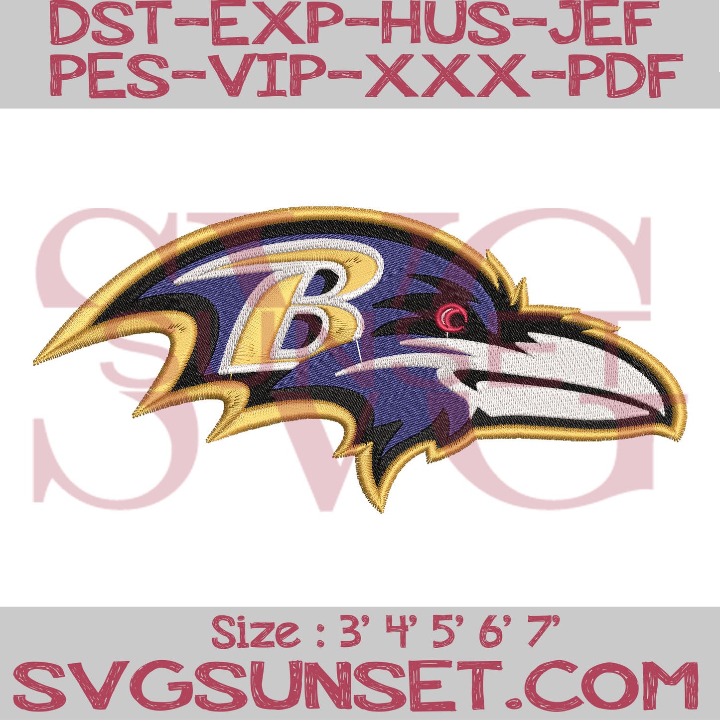 Baltimore Ravens Embroidery Designs, Ravens Embroidery Designs