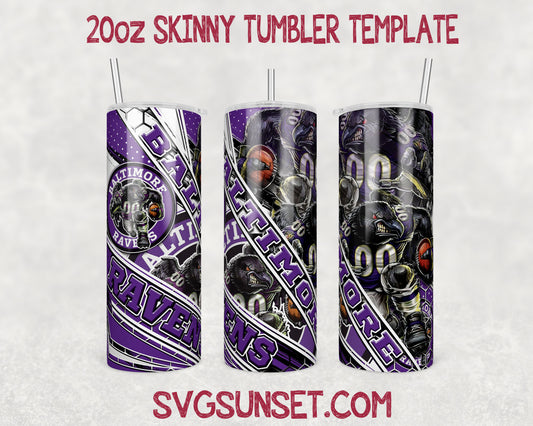 Baltimore Ravens Mascot Tumbler Wrap PNG, Baltimore Ravens Tumbler Wrap