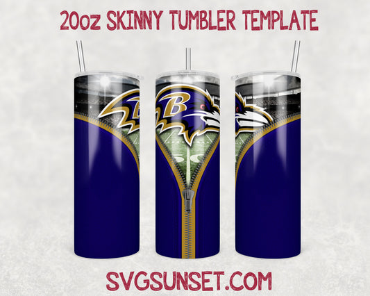 Baltimore Ravens Zipper Tumbler Wrap PNG, Baltimore Ravens Tumbler Wrap