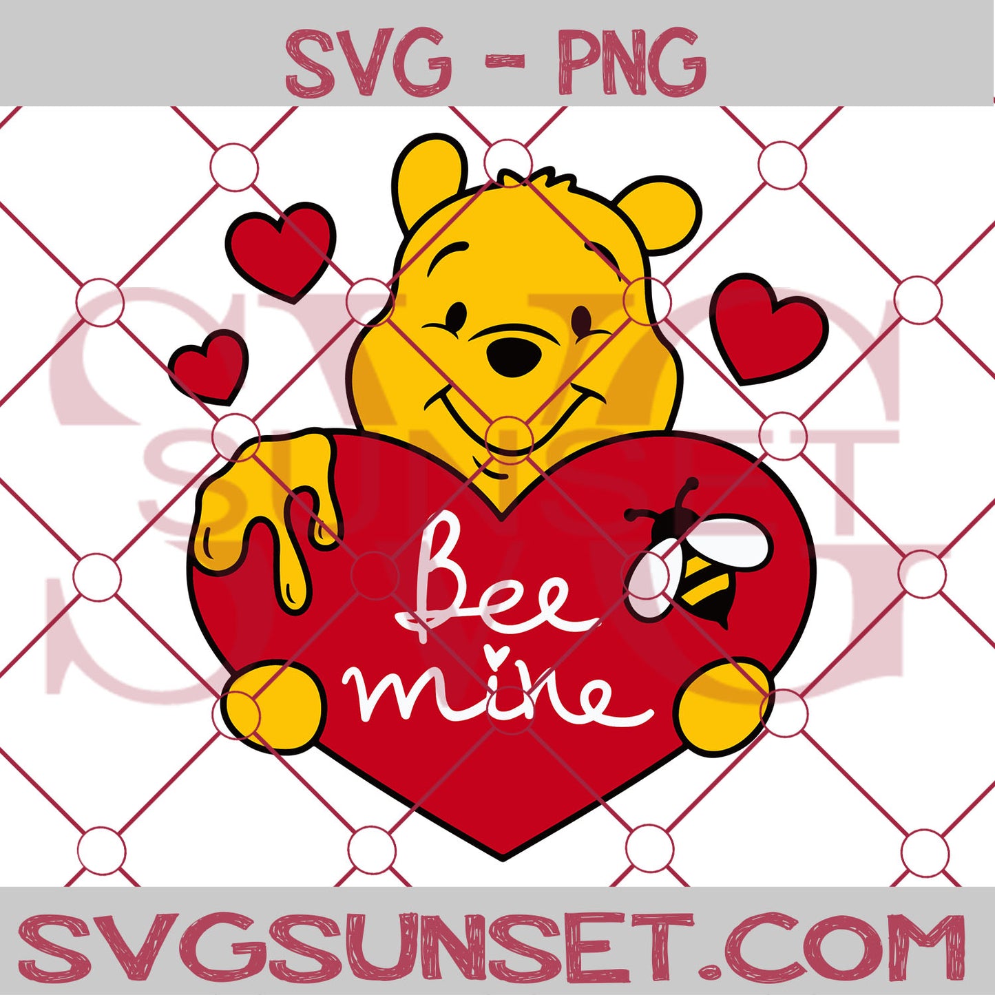 Bee Mine Winnie The Pooh Svg, Valentine Day Svg