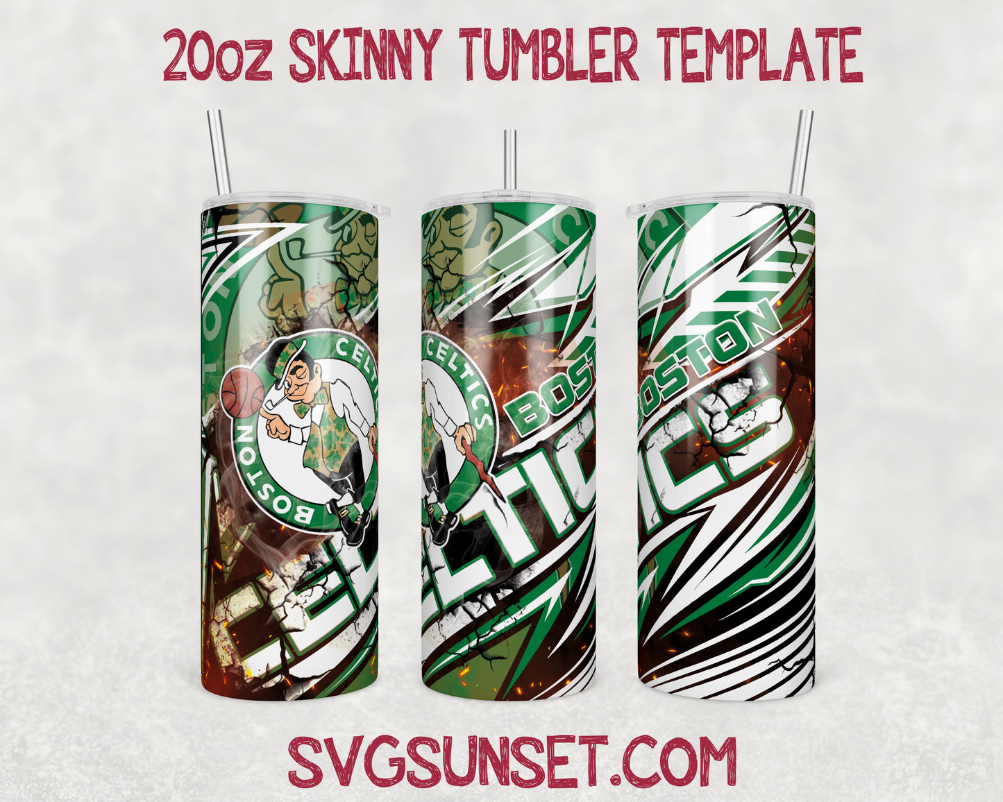 Boston Celtics Tumbler Wrap PNG, Boston Celtics Tumbler Wrap