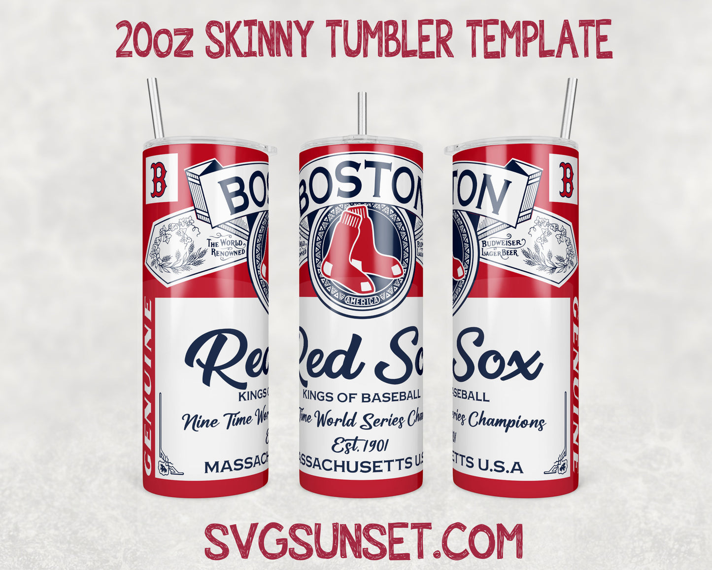 Boston Red Sox Budweiser Tumbler Wrap PNG, Boston Red Sox Tumbler Wrap