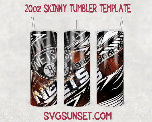 Brooklyn Nets Tumbler Wrap PNG, Brooklyn Nets Tumbler Wrap