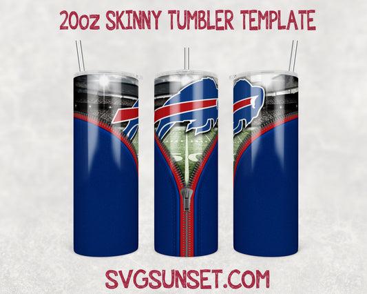 Buffalo Bills Zipper Tumbler Wrap PNG, Buffalo Bills Tumbler Wrap