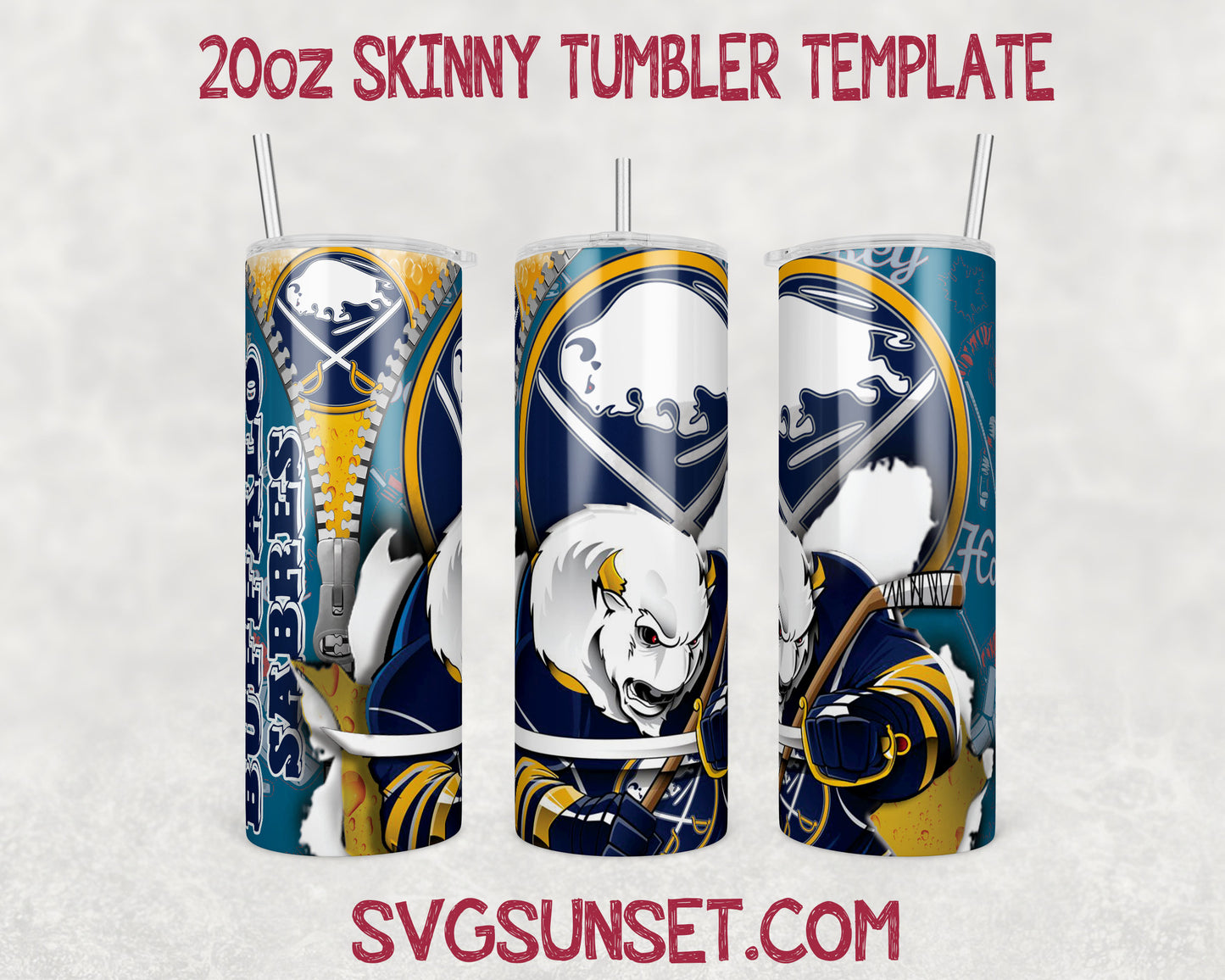 Buffalo Sabres Zipper Tumbler Wrap PNG, Buffalo Sabres Tumbler Wrap