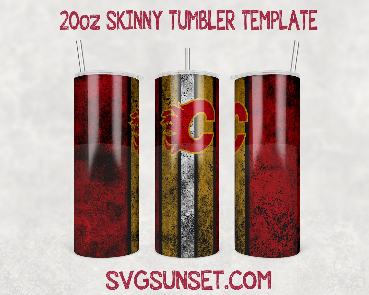 Calgary Flames Grunge Tumbler Wrap PNG, Calgary Flames Tumbler Wrap