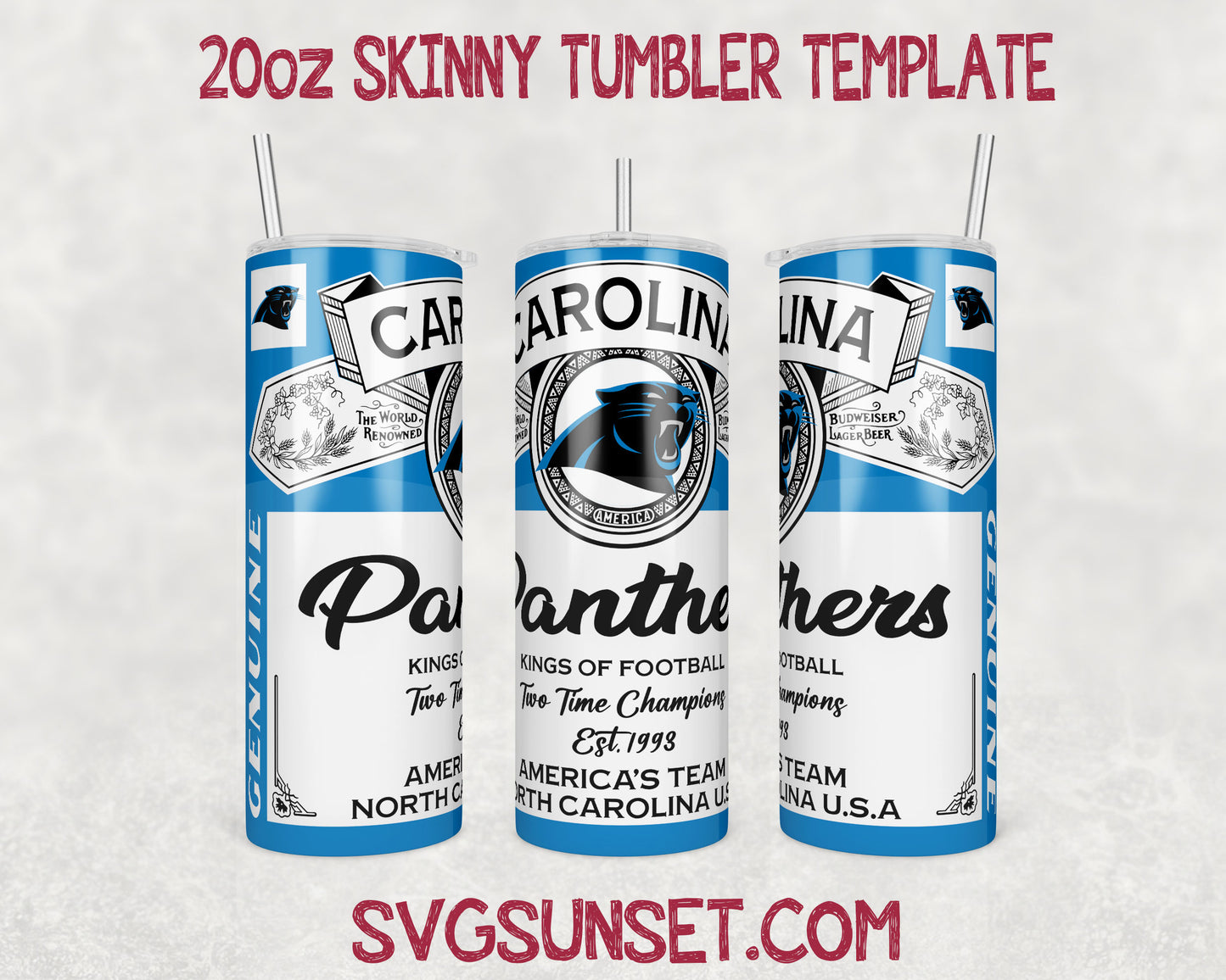 Carolina Panthers Budweiser Tumbler Wrap, Carolina Panthers Tumbler Wrap