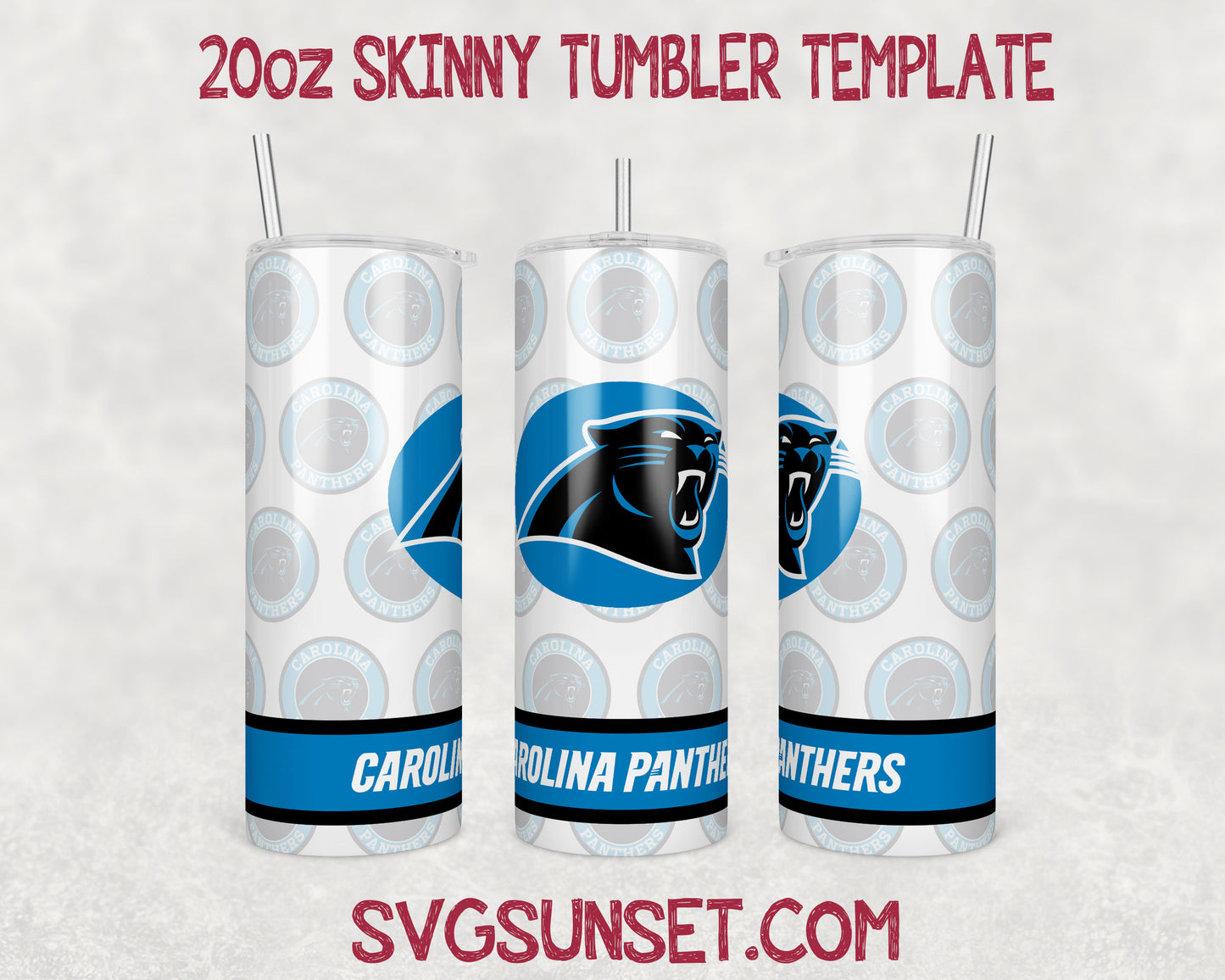 Carolina Panthers Football Tumbler Wrap PNG, Carolina Panthers Tumbler Wrap