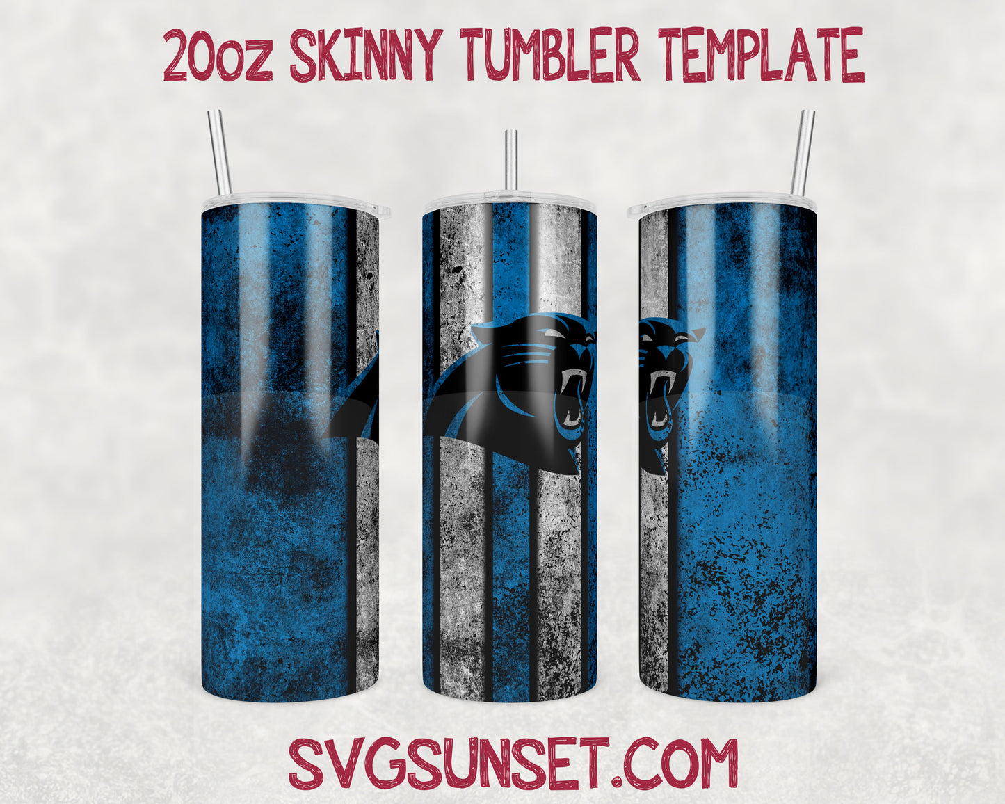 Carolina Panthers Grunge Tumbler Wrap PNG, Carolina Panthers Tumbler Wrap