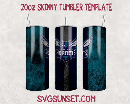 Charlotte Hornets Grunge Tumbler Wrap PNG, Charlotte Hornets Tumbler Wrap