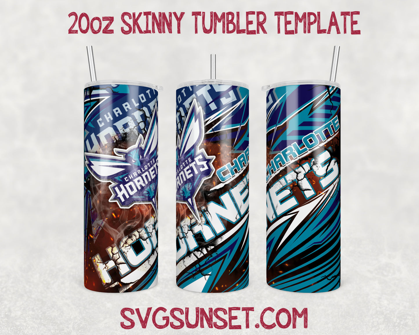 Charlotte Hornets Tumbler Wrap PNG, Charlotte Hornets Tumbler Wrap