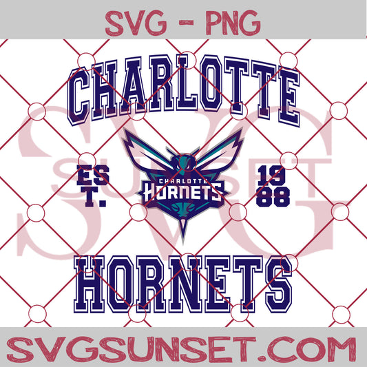 Charlotte Hornets est. 1988 SVG PNG, Charlotte Hornets SVG