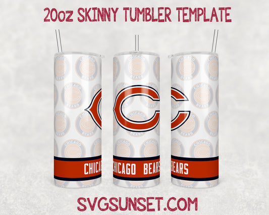 Chicago Bears Football Tumbler Wrap PNG, Chicago Bears Tumbler Wrap