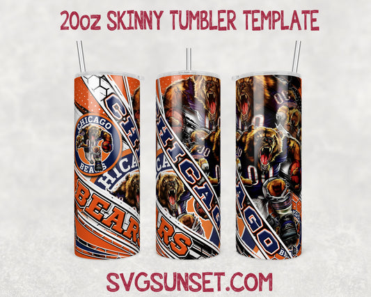 Chicago Bears Mascot Tumbler Wrap PNG, Chicago Bears Tumbler Wrap