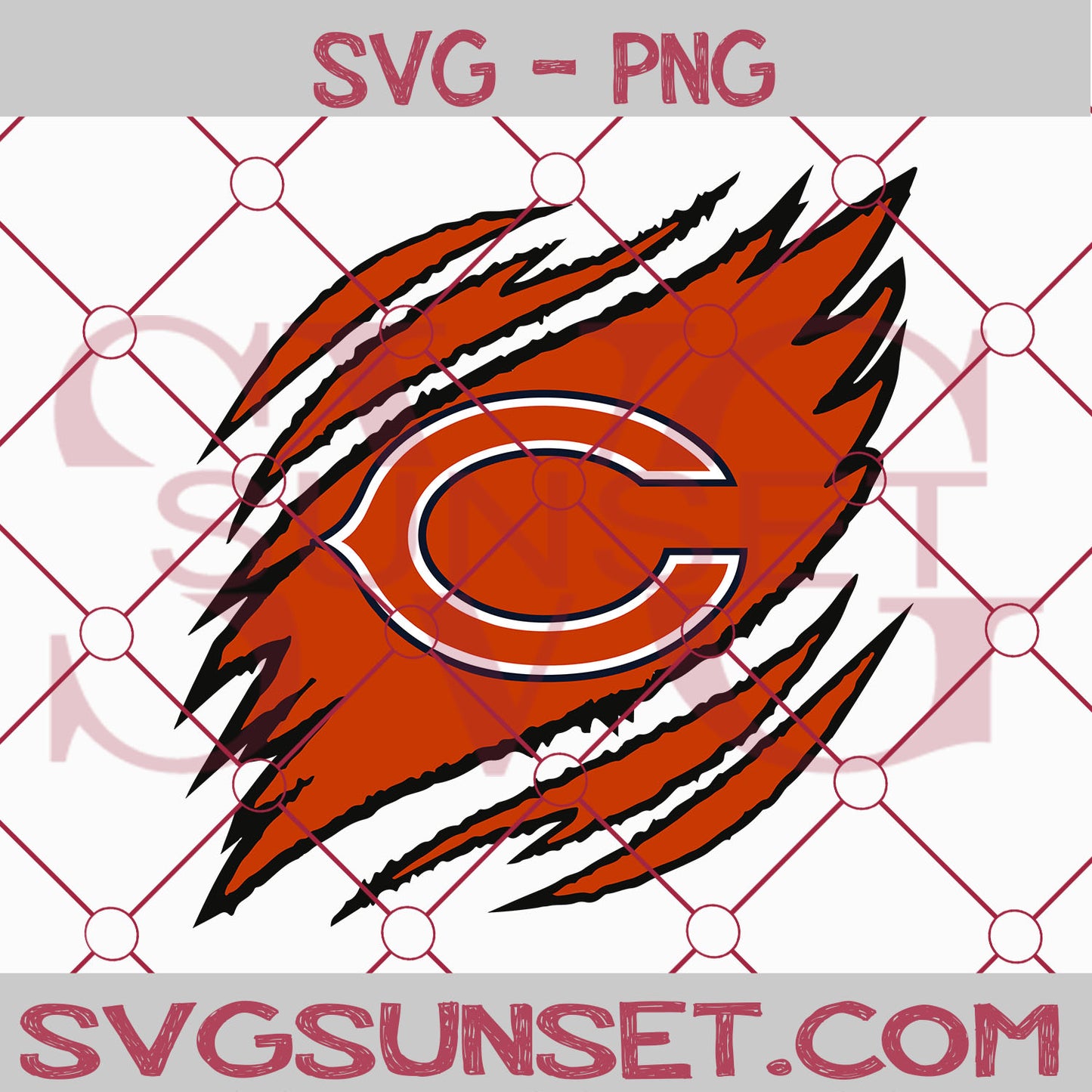 Chicago Bears Ripped Claw SVG PNG, Chicago Bears SVG