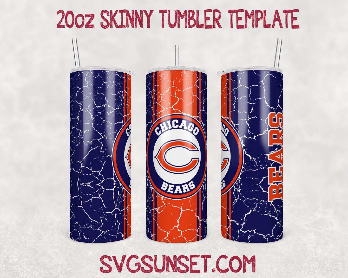 Chicago Bears Tumbler Wrap Designs PNG, Chicago Bears Tumbler Wrap