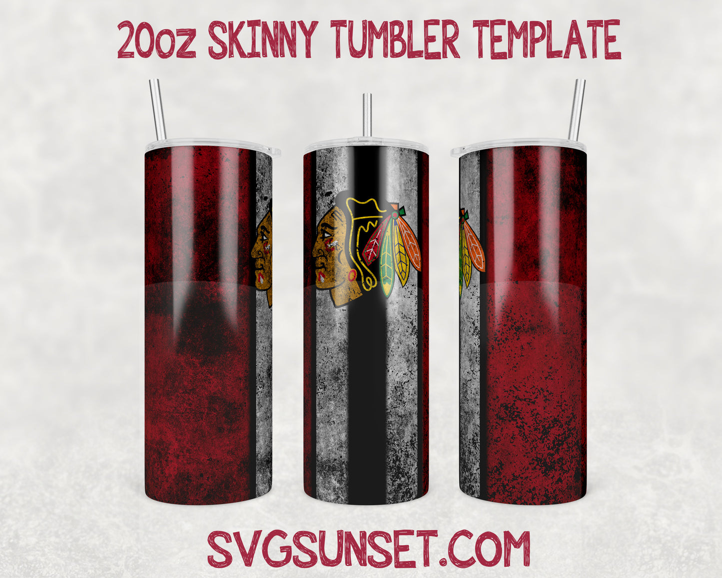 Chicago Blackhawks Grunge Tumbler Wrap PNG, Chicago Blackhawks Tumbler Wrap