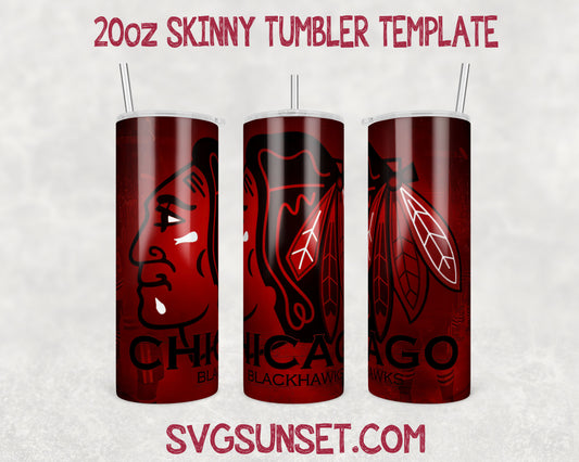 Chicago Blackhawks Tumbler Wrap PNG, Chicago Blackhawks Tumbler Wrap