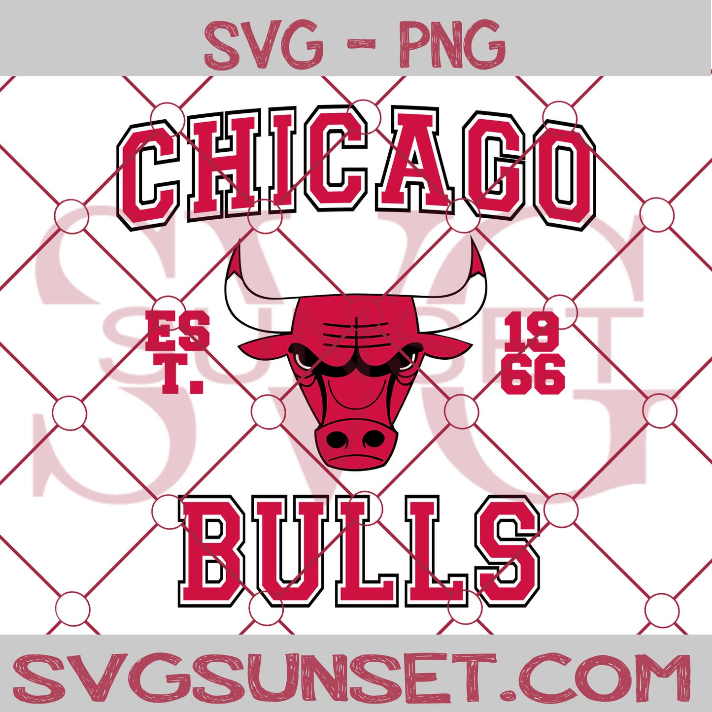 Chicago Bulls est. 1966 SVG PNG, Chicago Bulls SVG