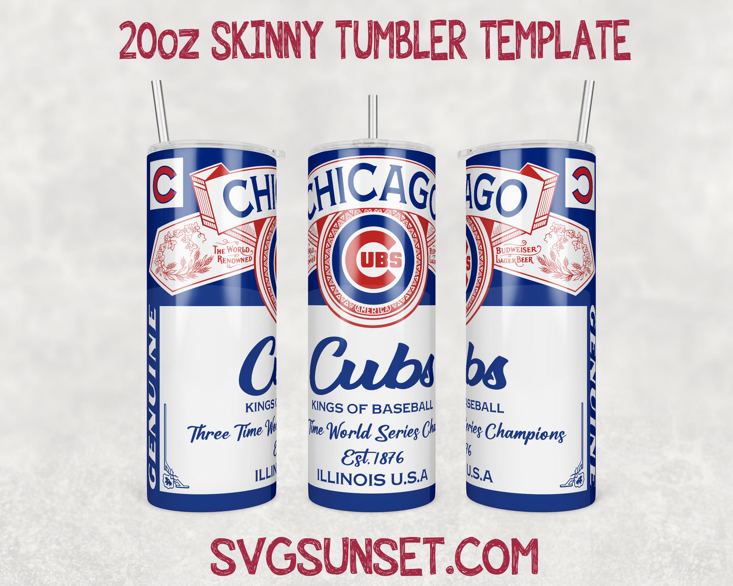 Chicago Cubs Budweiser Tumbler Wrap PNG, Chicago Cubs Tumbler Wrap