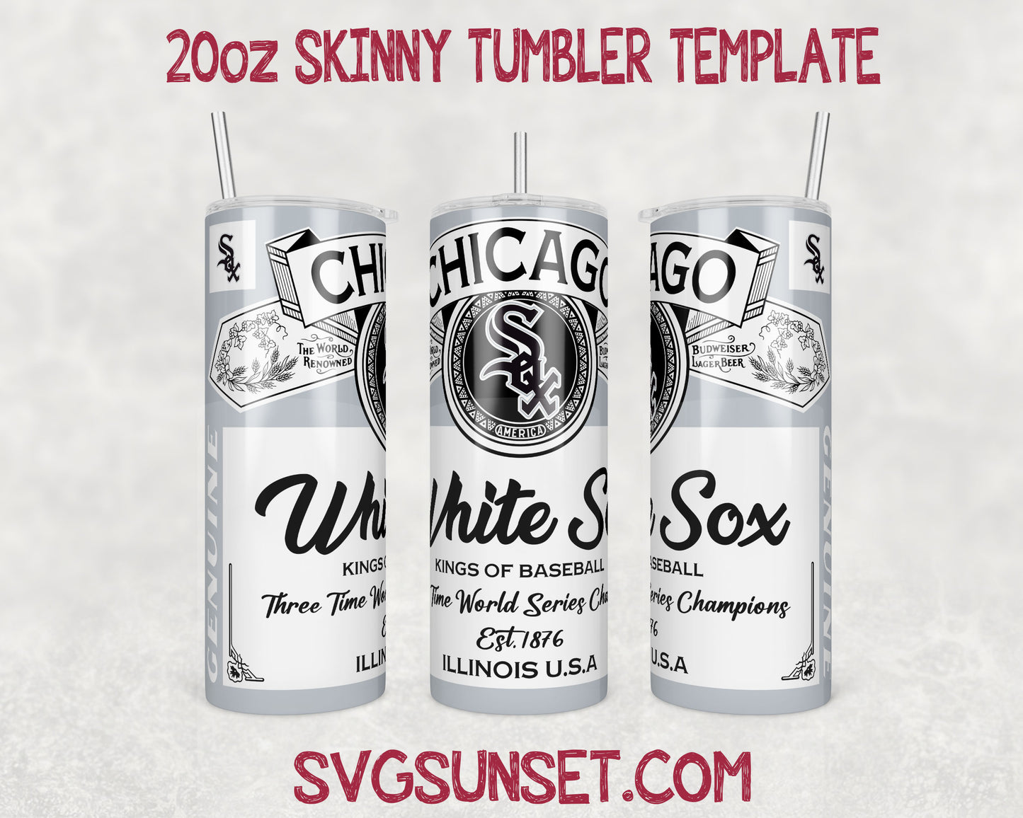 Chicago White Sox Budweiser Tumbler Wrap PNG, Chicago White Sox Tumbler Wrap