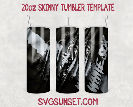 Chicago White Sox Fabric Claw Ripped Tumbler Wrap PNG, Chicago White Sox Tumbler Wrap