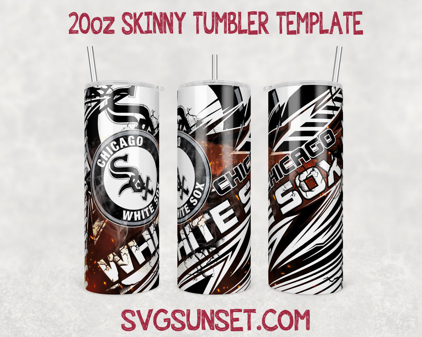 Chicago White Tumbler Wrap PNG, Chicago White Tumbler Wrap