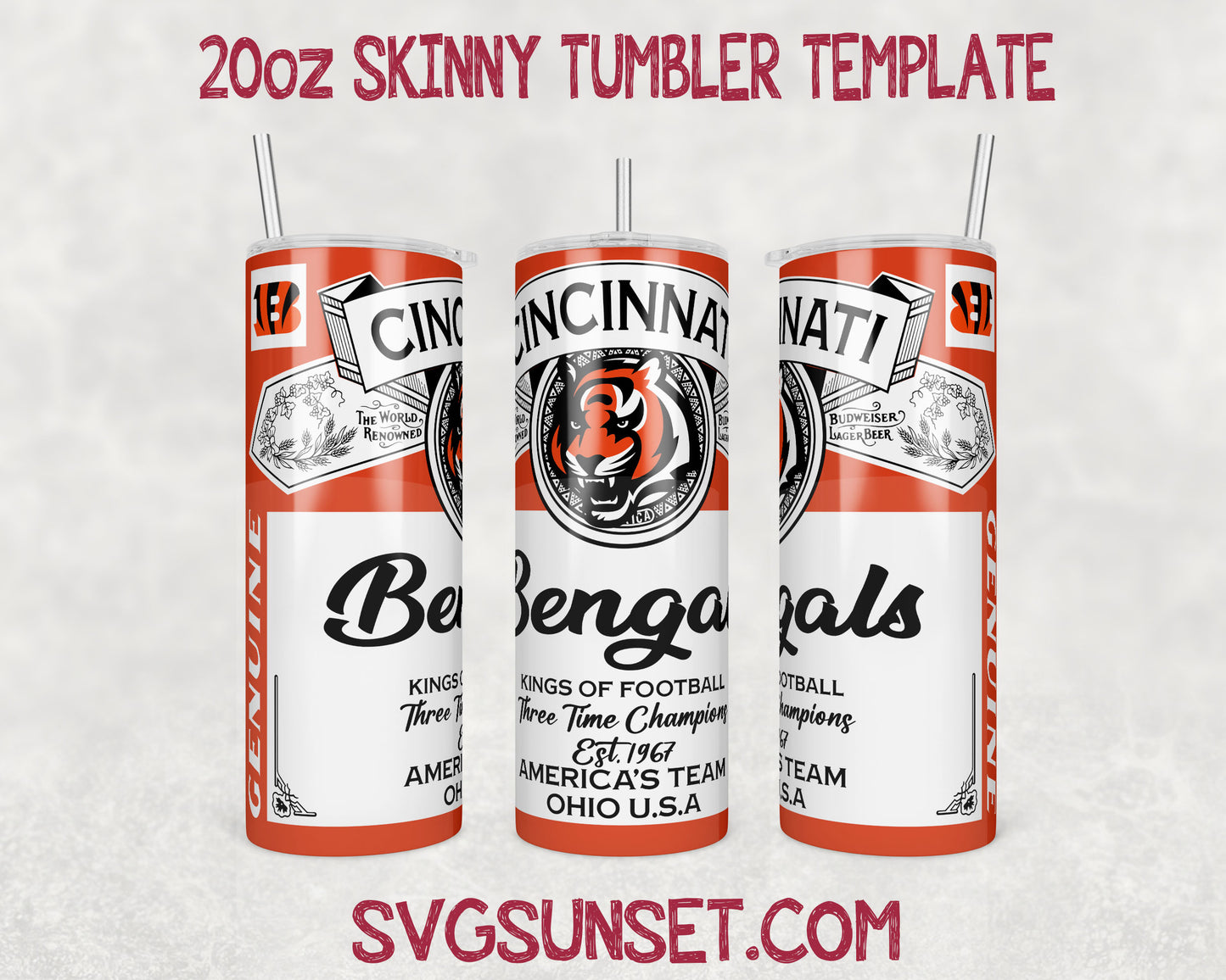 Cincinnati Bengals Budweiser Tumbler Wrap PNG, Cincinnati Bengals Tumbler Wrap