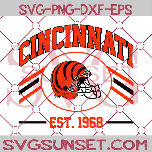 Cincinnati Bengals Est 1968 SVG PNG, Cincinnati Bengals SVG