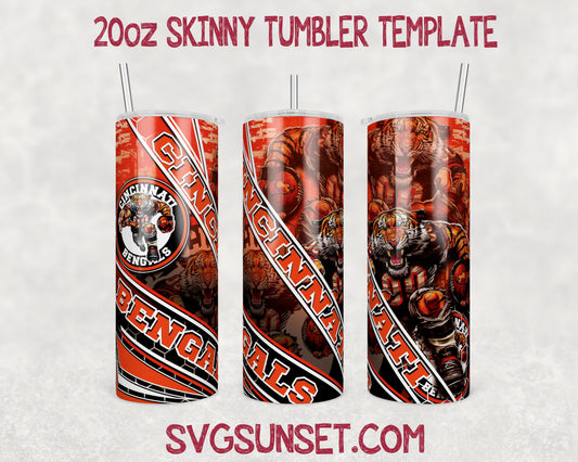 Cincinnati Bengals Mascot Tumbler Wrap PNG, Cincinnati Bengals Tumbler Wrap