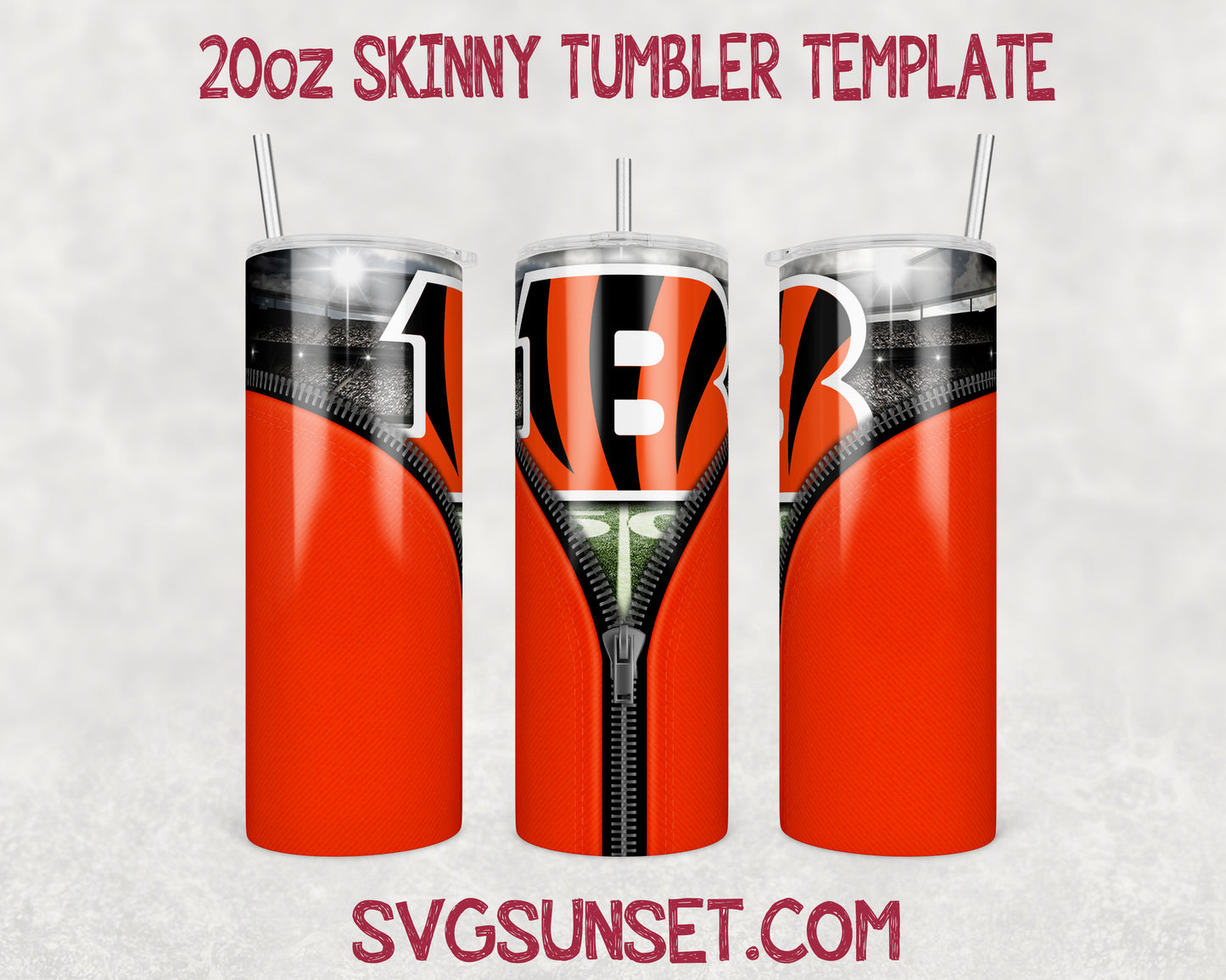 Cincinnati Bengals Zipper Tumbler Wrap PNG, Cincinnati Bengals Tumbler Wrap