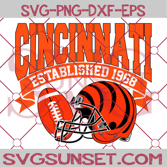 Cincinnati Established 1968 SVG PNG, Cincinnati Bengals SVG