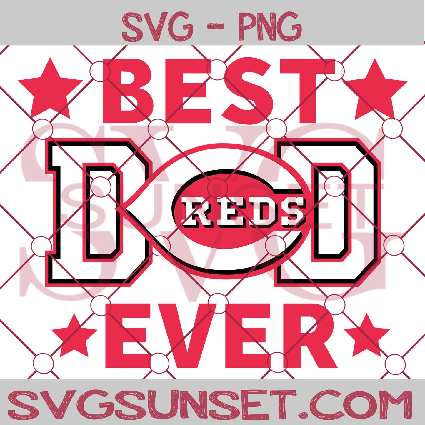 Cincinnati Reds Best Dad Ever SVG PNG, Cincinnati Reds SVG, Best Dad Ever SVG