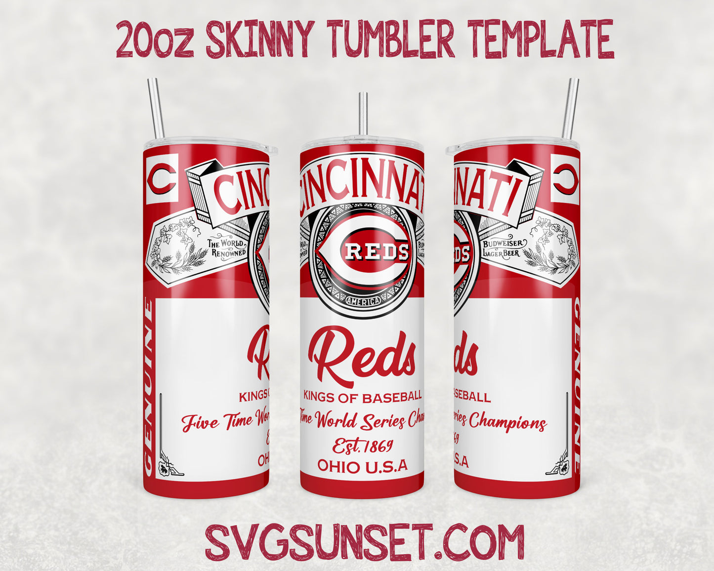 Cincinnati Reds Budweiser Tumbler Wrap PNG, Cincinnati Reds Tumbler Wrap