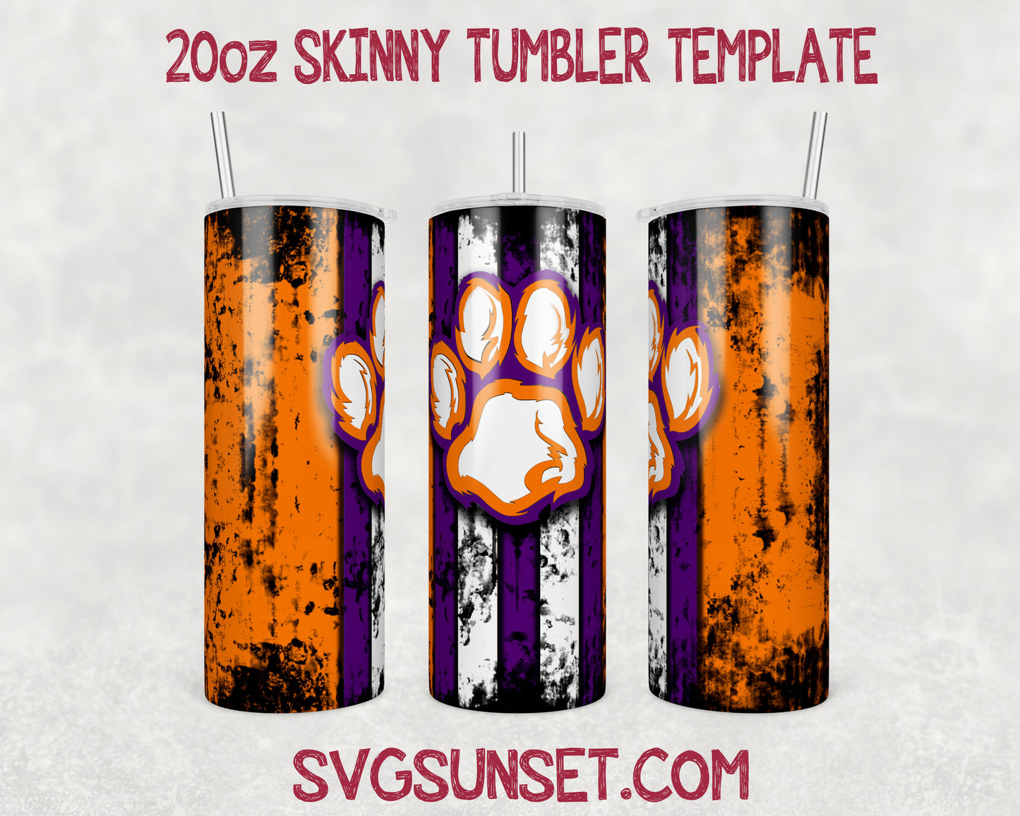 Clemson Tigers Grunge Tumbler Wrap PNG, Clemson Tigers Tumbler Wrap