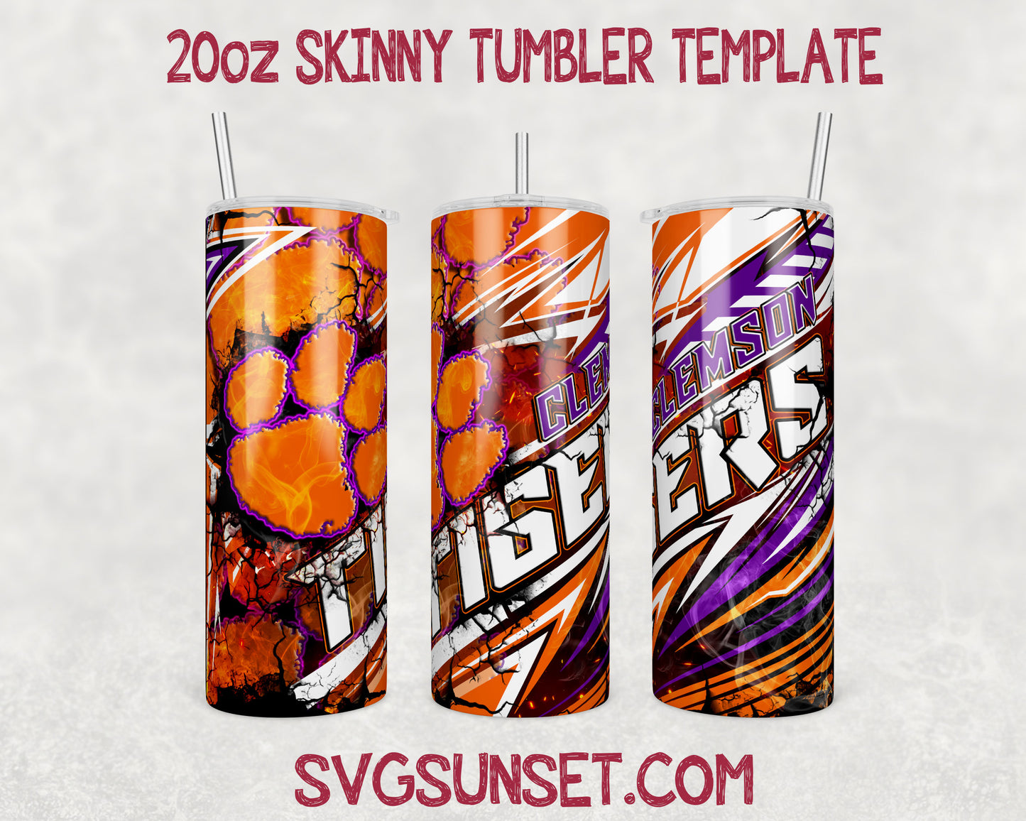 Clemson Tigers Tumbler Wrap PNG, Clemson Tigers Tumbler Wrap