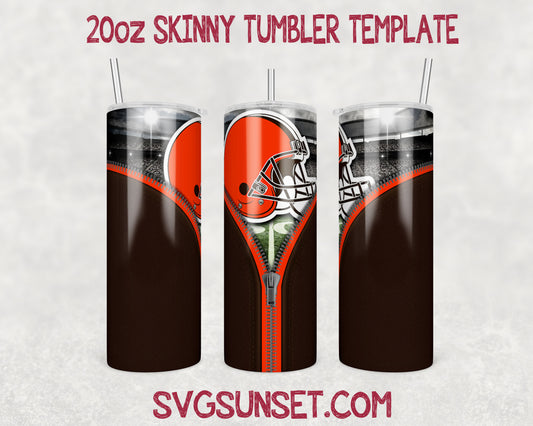 Cleveland Browns Zipper Tumbler Wrap PNG, Cleveland Browns Tumbler Wrap