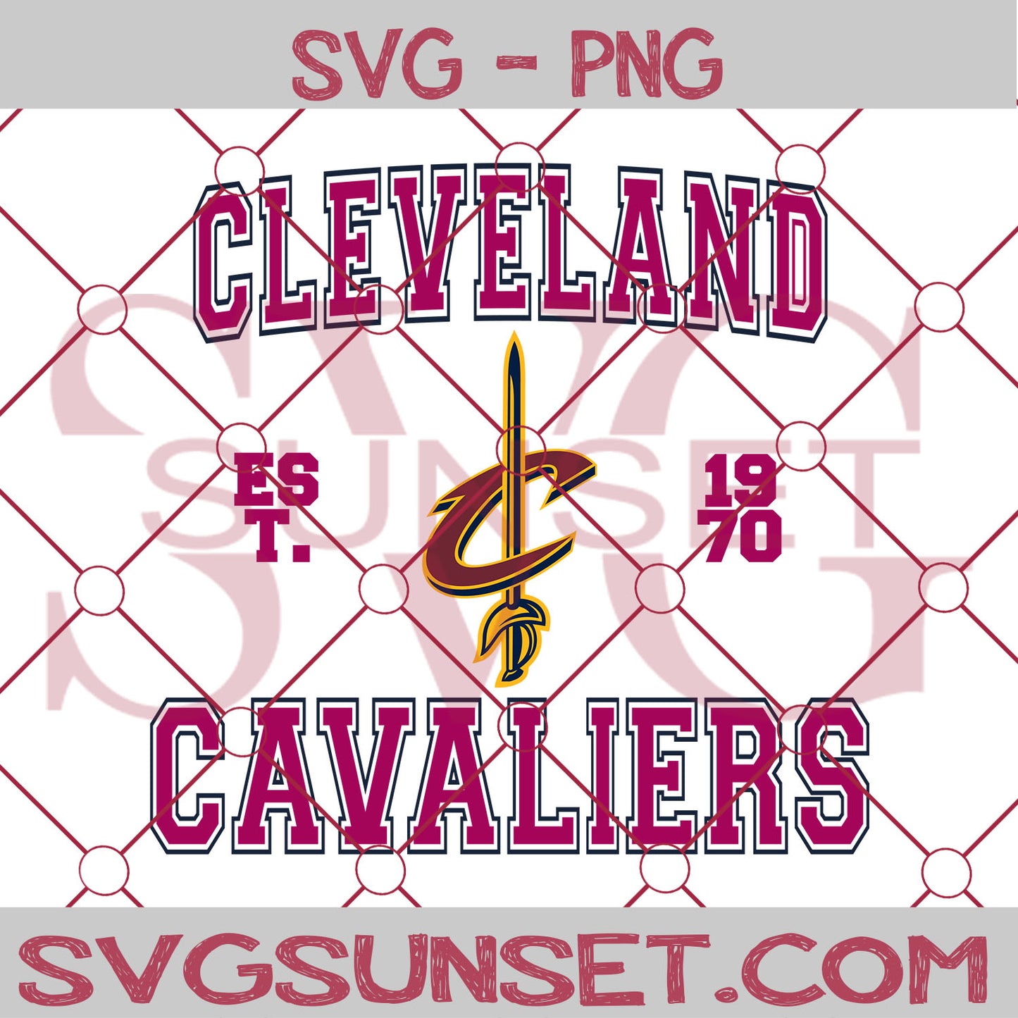 Cleveland Cavaliers est. 1970 SVG PNG, Cleveland Cavaliers SVG