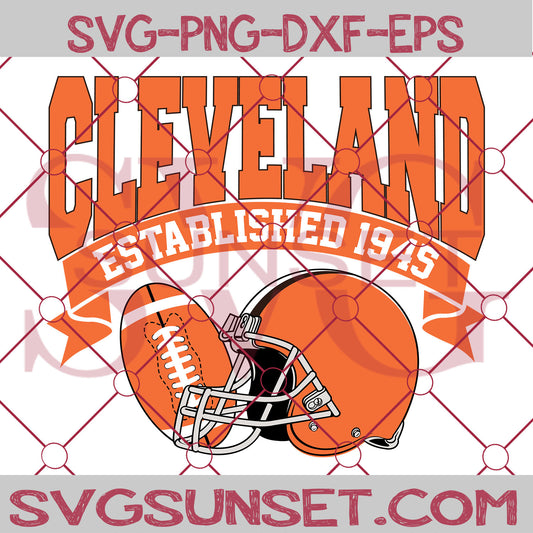 Cleveland Established 1945 SVG, Cleveland Browns SVG