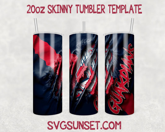 Cleveland Guardians Fabric Claw Ripped Tumbler Wrap PNG, Cleveland Guardians  Tumbler Wrap